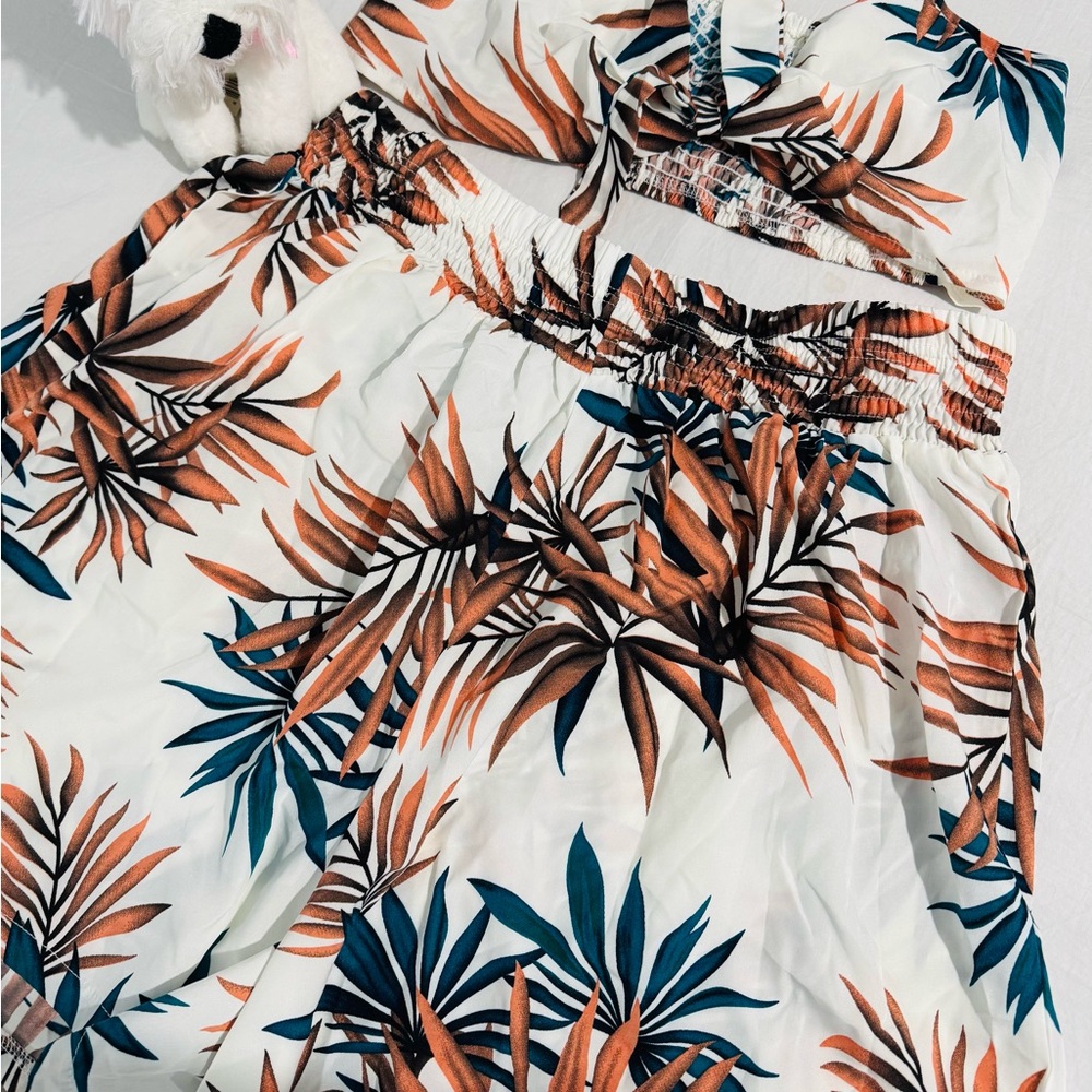 Tropical Leaf Print Dress